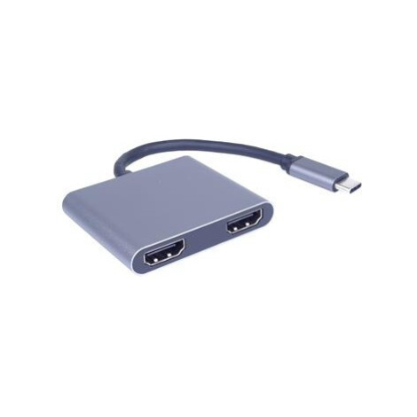 PremiumCord MST adaptér USB-C na 2x HDMI, USB3.0,  PD, rozlišení 4K a FULL HD 1080p