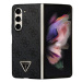 Guess 4G PU Leather Triangle Zadní Kryt pro Samsung Galaxy Z Fold 5 Black