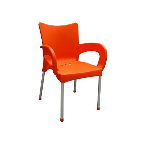 MEGAPLAST Židle zahradní SMART plast, AL nohy, oranžová