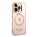 Guess GUHMP14LHTCMP hard silikonové pouzdro iPhone 14 PRO 6.1" pink Gold Outline Translucent Mag