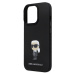 Karl Lagerfeld Liquid Silicone Metal Ikonik kryt iPhone 15 Pro černý