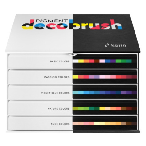 Karin Pigment Deco Brush akrylové fixy PROFESSIONAL SET 60 ks