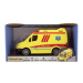 Auto ambulance plast 20cm na setrvačník na baterie se zvukem se světlem v krabici 26x15x12cm