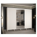 Šatní skříň Calipso Slim 2 Barva korpusu: Bílá, Rozměry: 250 cm, Dveře: Bílá + zrcadlo