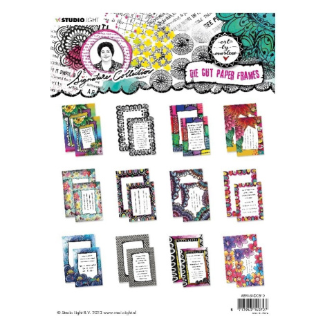 Blok s papírovými výseky Studio Light, kolekce ABM (24 ks) – rámečky a motivační citáty