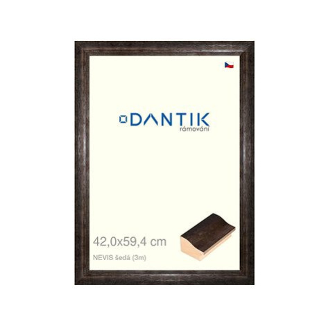 DANTIK rámeček 42 × 59,4, NEVIS šedý plexi čiré