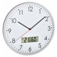 Analogové nástěnné hodiny s digitálním teploměrem a vlhkoměrem TFA 60.3048.02