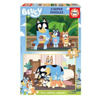 EDUCA Dřevěné puzzle Bluey 2 × 16 dílků