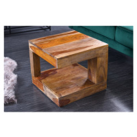 Estila Designový čtvercový konferenční stolek Giant z masivního dřeva sheesham hnědé barvy 45cm