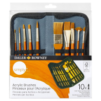 Daler Rowney Simply Acrylic Brush Gold Taklon Synthetic Sada štětců 10 ks