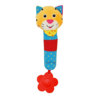 BABY MIX - Dětská pískací plyšová hračka s chrastítkem tygřík