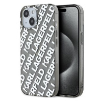 Karl Lagerfeld IML Electroplated Repeated Logo Zadní Kryt pro iPhone 15 Silver