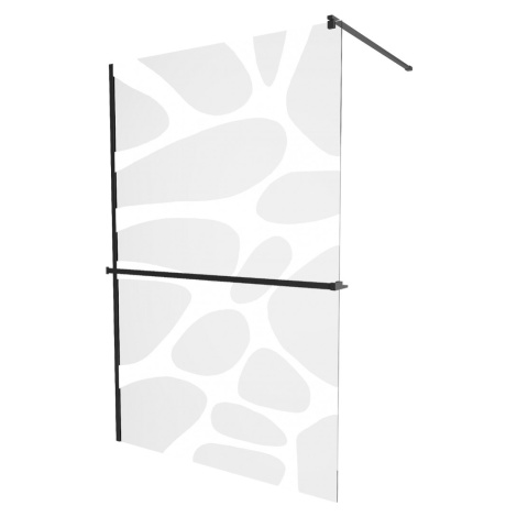 MEXEN/S KIOTO Sprchová zástěna WALK-IN s poličkou a držákem ručníků 100 x 200, transparent/bílý 
