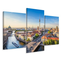 Vícedílné plátno Řeka Spréva A Panoramatický Výhled Na Berlín I. Varianta: 80x120