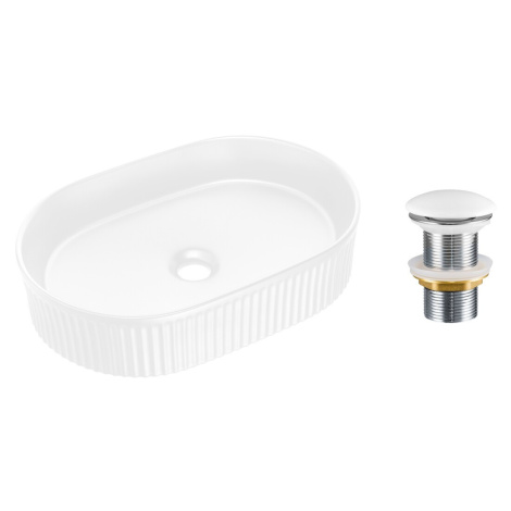 Comad Sada keramického umyvadla na desku a výpusti Beyond 5 bílá