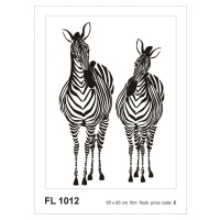 FL 1012 AG Design Samolepicí dekorace - samolepka na zeď - Zebra flock, velikost 65 cm x 85 cm