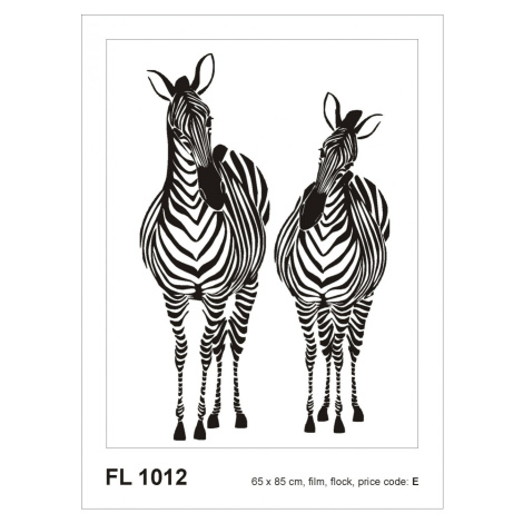FL 1012 AG Design Samolepicí dekorace - samolepka na zeď - Zebra flock, velikost 65 cm x 85 cm