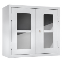 eurokraft basic Dílenská závěsná skříň, v x š x h 600 x 650 x 320 mm, dveře s pohledovým okénkem