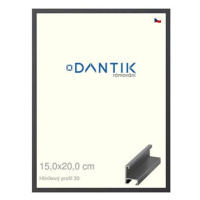 DANTIK rámeček 15 × 20, ALU profil 6030 Dýha barevný šedý tmavý sklo čiré