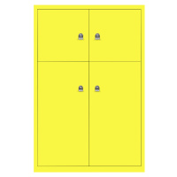 BISLEY LateralFile™ Lodge, se 4 uzamykatelnými boxy, výška 2 x 375 mm, 2 x 755 mm, zinková žlutá