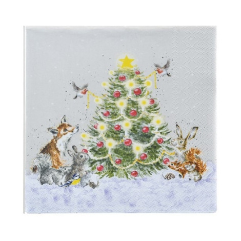Papírové ubrousky Wrendale Designs, 24 x 24 cm – vánoční stromek Aladine