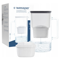 Skleněná Konvice Wessper D2 Borosilicate 3l 1x Filtrační Vložka Vody Aquafloow