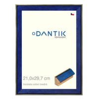 DANTIK rámeček 21 × 29,7, INCLINATA colori modrý sklo čiré