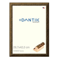 DANTIK rámeček 29,7 × 42, HONEST malý vysoký bronz plexi čiré