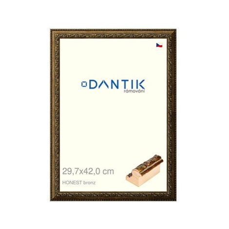 DANTIK rámeček 29,7 × 42, HONEST malý vysoký bronz plexi čiré