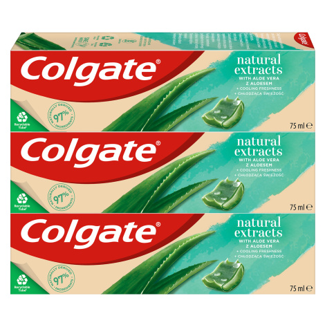 Colgate Natural Extracts Aloe Vera zubní pasta 3 x 75 ml
