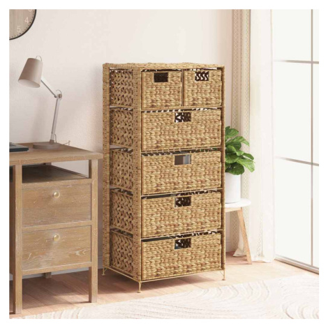 vidaXL Komoda se 6 košíky 47 x 37 x 100 cm vodní hyacint