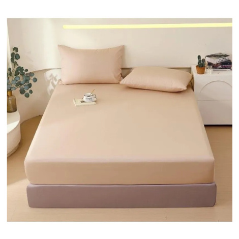 Bavlněné prostěradlo s gumou - béžové Šírka: 200 cm | Dĺžka: 220 cm