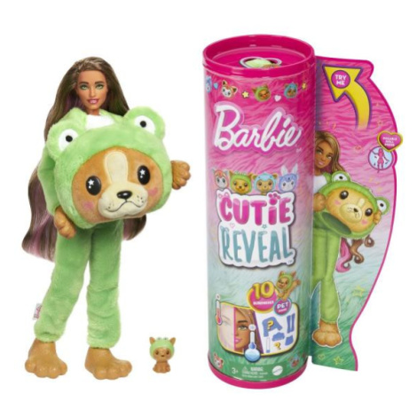 Barbie Cutie reveal v kostýmu - pejsek v zeleném kostýmu žabky Mattel