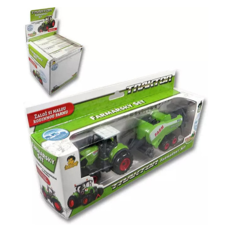 Traktor zelený farmářský set s přívěsem v krabici plast 4 druhy POLESIE