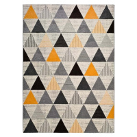 Šedo-oranžový koberec Universal Leo Triangles, 160 x 230 cm