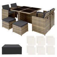 tectake 403756 zahradní ratanový nábytek manhattan - černá - černá
