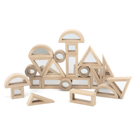 Viga Toys Dřevěné kostky VIGA Sada 24 prvků, průhledné