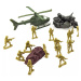 Vojáci figurka akční plastová se zbraní dvoubarevný set s vozidly a doplňky CZ