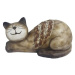 Kočka ležící s pleteninou magnesium hnědá 38,3cm