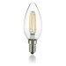 LED Filamentová žárovka Ideal Lux Oliva Trasparente 271644 E14 4W 430lm 3000K CRI90 čirá nestmív