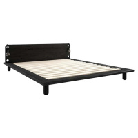 Černá dvoulůžková postel z borovicového dřeva s roštem 180x200 cm Peek – Karup Design