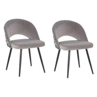 Sada 2 sametových jídelních židlí šedá VIVIAN, 207862