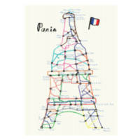 Mapa na zeď - Eiffelova věž, A2