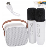 Bezdrátová Sada Karaoke Led Bluetooth Hlas 2x Mikrofon