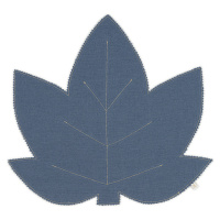 Cotton & Sweets Lněné prostírání javorový list džínová se zlatem 37x37cm