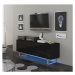 ArtCross TV stolek KING | 01 Barva: Bílá / černý lesk