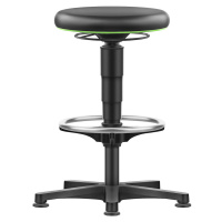 bimos Univerzální stolička, s patkami, nožním kruhem, koženka, barevný kruh zelený