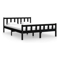 Rám postele černý masivní dřevo 120 × 200 cm, 810678
