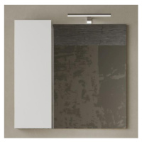 Zrcadlová skříňka HAMBURG beton/bílá lesklá