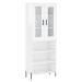 vidaXL Skříň highboard lesklá bílá 69,5 x 34 x 180 cm kompozitní dřevo